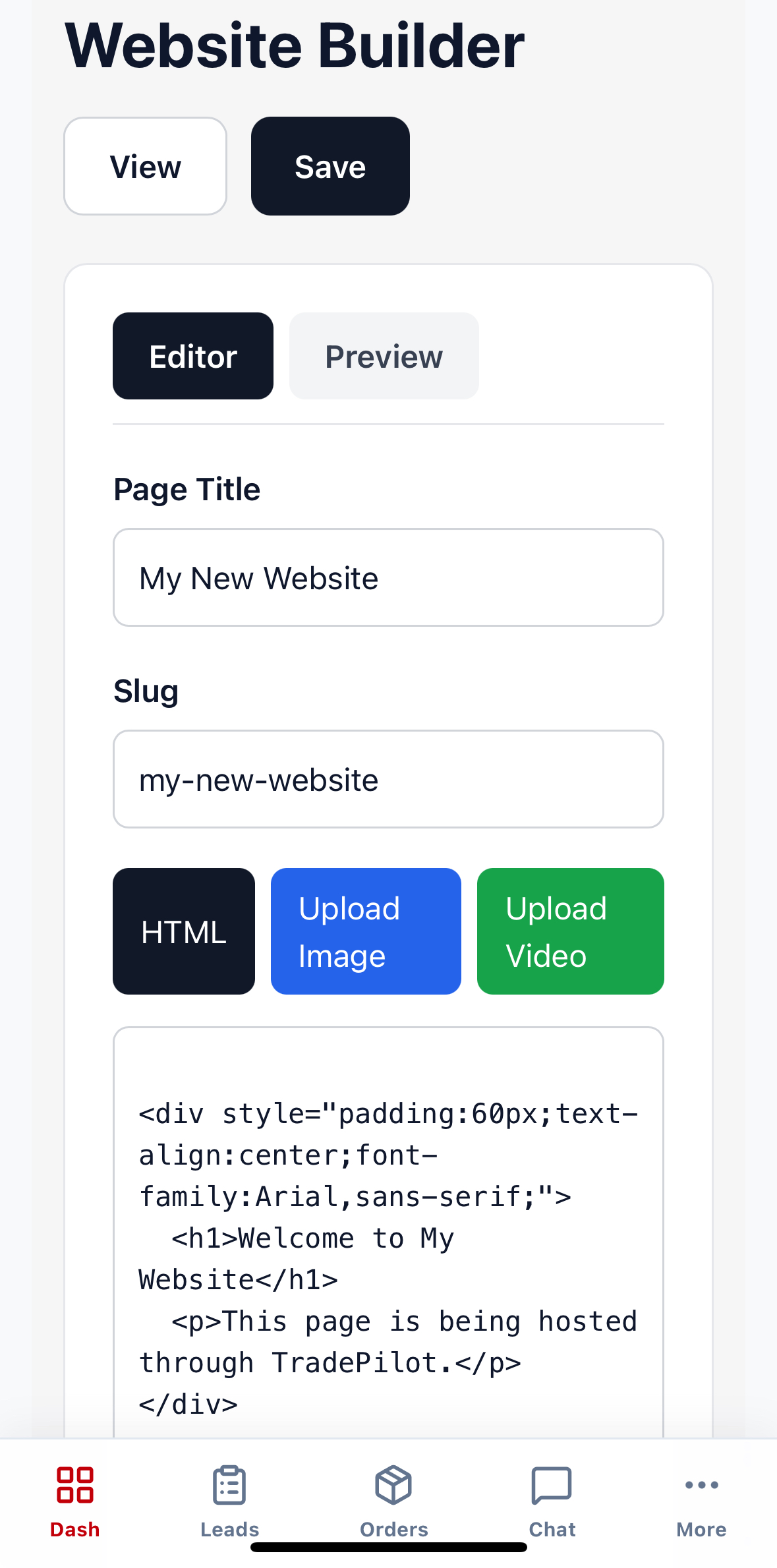 TradepilotUSA Website Builder